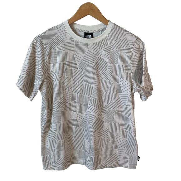 THE NORTH FACE Women's Marina Luxe Crew Neck T Shirt Cream Gray Small Minimalist - Picture 1 of 11